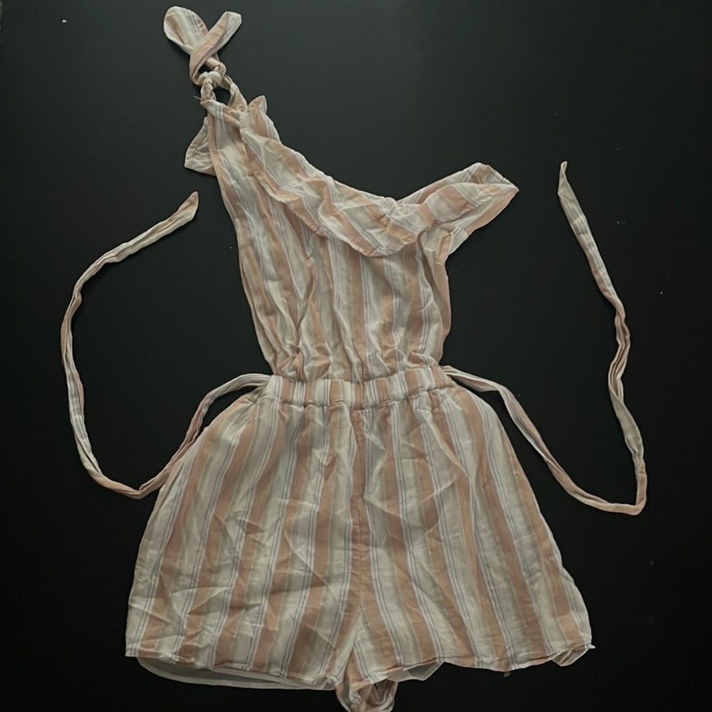 American Eagle Outfitters Stripped Romper, One Shoulder, Size Small